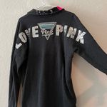 PINK - Victoria's Secret Victoria’s Secret PINK Bling Quarter Snap Gray & Pink Varsity Crew Sweatshirt XS Photo 4