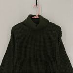 H&M Divided Turtle Neck Pullover Sweater Waffle Knit Women’s Small Green Photo 1
