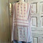 American Rag Vintage  Cie Boho Floral Handkerchief Hem Tunic Top White Pink Sz 0X Photo 8