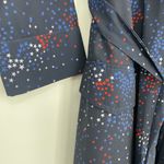 Eshakti  Women's Navy Star Print Belted Button Up Knee Length Shirt Dress‎ Size 4 Photo 6