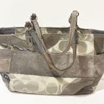 Coach Gray Pieced Patchwork Leather Suede & Poly Threa Shoulder Bag G1093-F15459 Photo 6