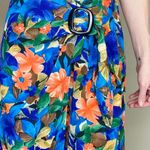 EXPRESS Vintage Y2K Silk Colorful Tropical Floral Wrap Maxi Skirt Photo 2