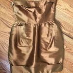 Rhys Dwfen Copper Gold Strapless Silk Dress Size 6 Photo 0