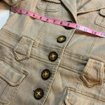 Luii jacket medium neutral jacket denim feel cotton blend cute buttons pockets Tan Photo 4