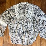 Bishop and Young Women’s  Floral Lace cropped sheer V-neck boho flouncy top Photo 0