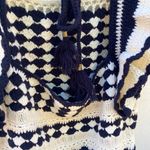 Unbranded Womens medium all knit crotchet white black ruffle sleeve unique top Photo 4