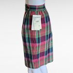 Vintage Suburbans 80s Pink & Green Madras Plaid Deadstock Long Shorts Size 6 Photo 1