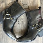 London Rag Dark Olive Green Side Buckle Western Style Ankle Boots Size 8 Photo 0