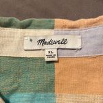 Madewell Short Sleeve Tie Front Oversized Gingham Plaid Shirt Photo 5