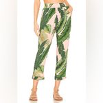 Beach Riot  Avery Palm Print Crop Pants Women’s M Pink Green Tropical Resort Photo 2