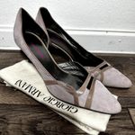 Giorgio Armani  Suede D'Orsay Kitten Heel Pumps Pointed Toe Leather Purple 5.5 Photo 1