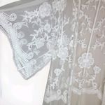 POL Floral Lace Kimono Duster Cardigan Sheer Cream Boho Medium Large Photo 3