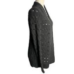 Ann Taylor  Chunky Knit Cardigan Sweater S Grey Open Front Loose Long Sleeves Photo 4