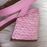 Zenana New Bamboo Maddy Braided Raffia Open Toe Buckle Strap Block Heel Sandals Shoes Pink Photo 8