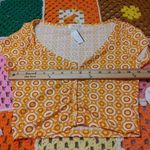 Jolie And Joy NWT Size Medium M Floral Crop Top Vibrant Bright Orange Red White Photo 14