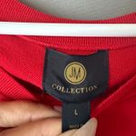 JM Collection  Red Boat Neck Sweater with Gold Button Detail sz L Holiday Photo 3