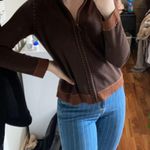 Brown Zip Up Size M petite Photo 1