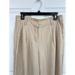 Magaschoni Linen Pants Size L Tan Wide Leg Pleated Elastic Waist Relaxed Fit Photo 3