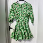Aakaa Natures Glory Green Floral Mini Dress with Braided Belt size S Photo 2