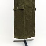 Vintage 90’s Corduroy Cargo Maxi Skirt in Dark Olive | Size 26” Green Photo 4