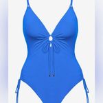 Robin Piccone AUBREY ONE PIECE KEY HOLE, French Blue, Size 14, $166 Photo 4