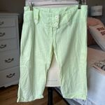 Roommates Searsucker Lime Green Cotton Pants Capri Cropped Womens Small Photo 7
