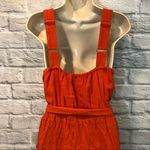 Urban Outfitters  Size Medium Orange Linen Blend Sleeveless Belted Romper Photo 4