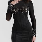 House Of CB  Anastasia Black Crystallised Corset Dress NWOT Photo 0