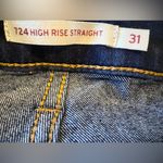 Levi's EUC  724 High Rise Slim Straight Jeans Dark Wash Stretch Denim Size 31 Photo 3