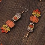 Pumpkin Spice Latte / Pumpkin / Autumn Leaf Earrings Photo 3