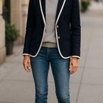 Womens J.Crew Preppy HackingWool Blazer Size 2 Business Casual Officewear Blue Photo 0