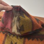 NWOT eUty Oversized Patterned Poncho Shawl Hoodie 2 Button Closure Tassels Brown Photo 10