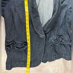 Jessica London  Women's Sz 18W Blue Denim One Button Blazer With Ruffles Photo 10