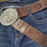 Wall Flower  Legendary Fit Bermuda Western Blue Jean Shorts with Rhinestone Belt 5 Photo 8