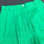 Vintage 80s 90s JH Collectibles Kelly Green Linen High Waist Shorts 8 28” Waist Photo 5