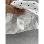 Talbots  Women's Blouse Tank Top High Neck White Polka Dot Size Small Petite Photo 4