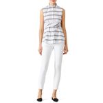 Derek Lam  10 Crosby Grey Striped Tie Top Size 4 Photo 5