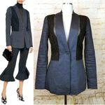 Elie Tahari Bonnie Blue Linen Blend Floral Crochet Lace Panel Blazer US 2 $448 Photo 1