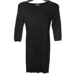 Ralph Lauren Lauren Cable Knit Sweater Dress S Black 3/4 Stretch Preppy Classic Photo 1