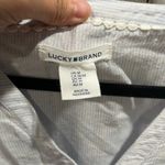 Lucky Brand Blue Stripe 100% Linen Tiered Shift Dress Womens Size Medium Photo 2