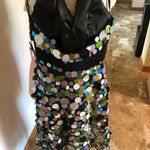 Colors Size 6 Halter Iridescent Shimmer Sequin Disc Party Dress Homecoming NWT Black Photo 3