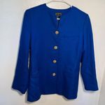 Charter Club Vintage  Wool Blazer Royal Blue Gold Photo 2