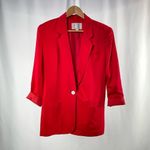 Lord and Taylor One Button Blazer in Red Size 8 Petite‎ Photo 2