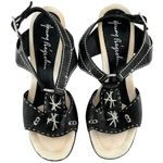 Henry Beguelin Black Leather Beaded Boho Sandals Size 38.5 Photo 4