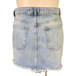 ZARA Basic Womens Denim Blue Skirt Jean Floral Embroidered Asymmetrical Large Photo 8