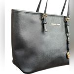 Michael Kors  Black Leather Tote with Gold Accents Photo 5