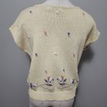 Cambridge Vintage Spirit yellow floral intarsia sweater size large Photo 4