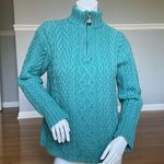 Aran Crafts Ireland Women’s 100% Merino Wool Cable Knit Sweater Pullover Zip Size S Photo 0