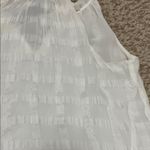 HD in Paris  Anthropologie White Silk Shadow Pane V Neck Blouse Tank Top - Size 2 Photo 10