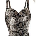 Bond Eye Australia Snakeskin Print One Piece Swimsuit Brown Size 8 Photo 1